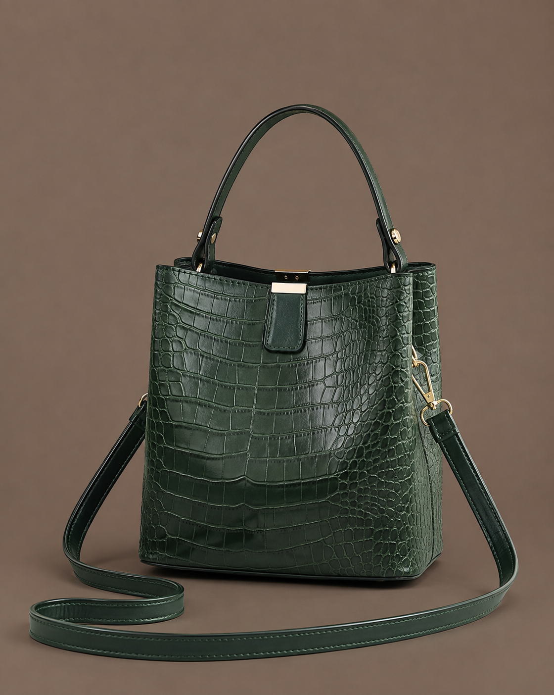 LuxeCarry Vintage Stone Pattern Leather Shoulder & Crossbody Bag