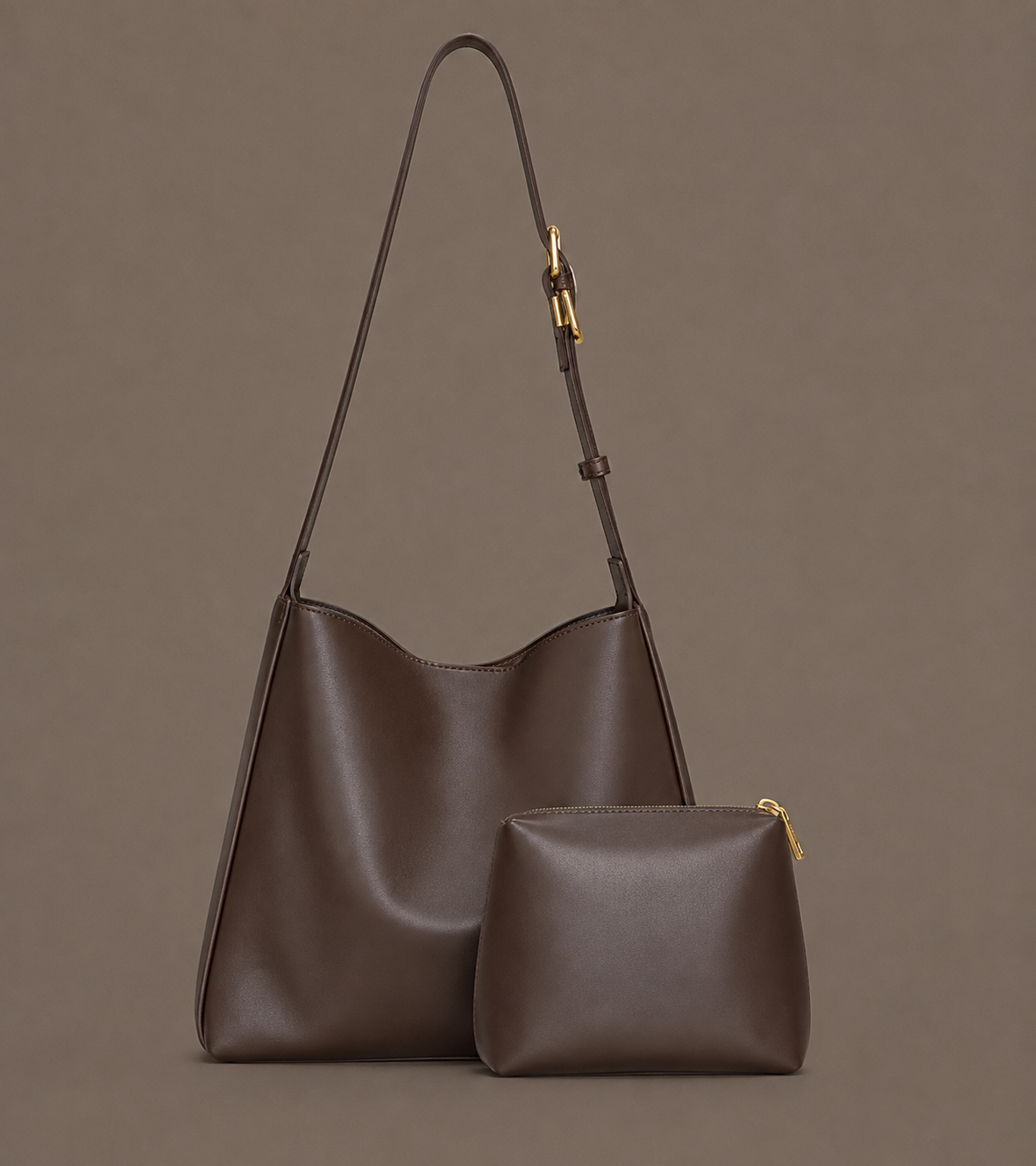 LuxeCarry "Essential" Shoulder Bag & Pouch Set