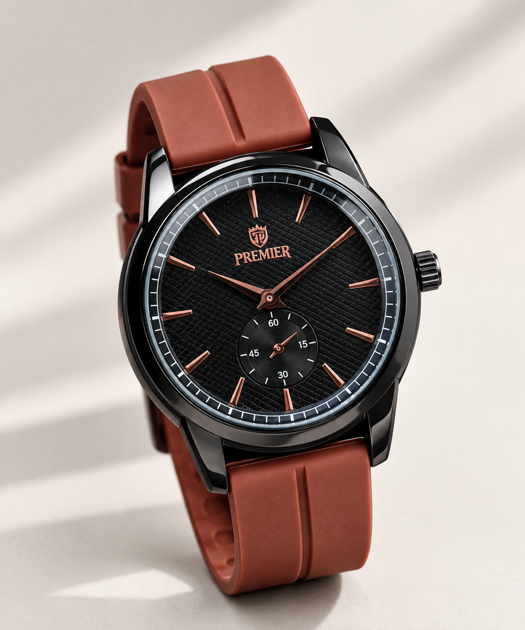 Luxury Minimalist Sub-Dial Silicone Strap Men's Watch