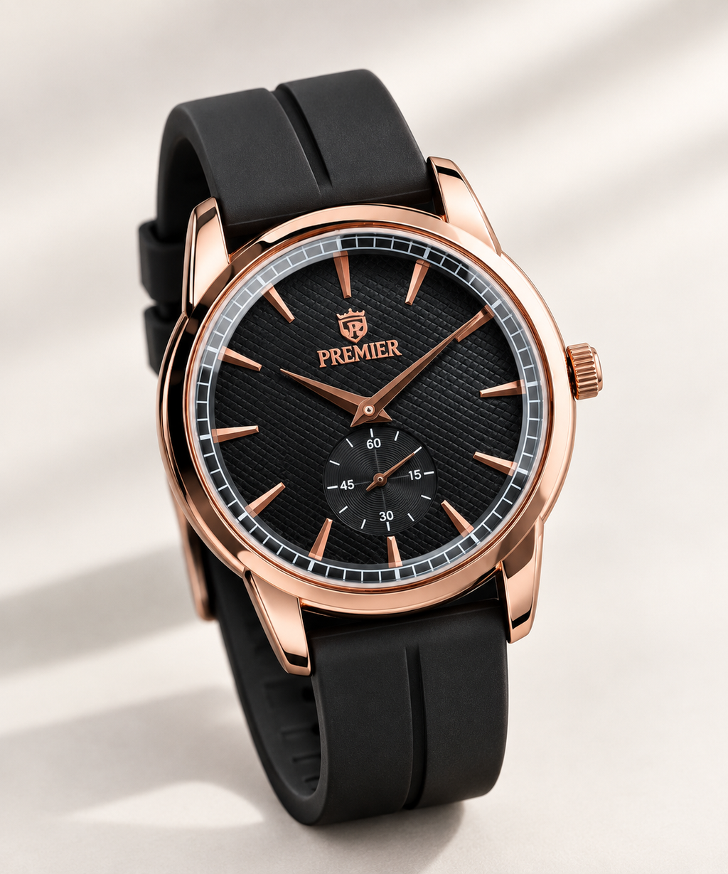 Luxury Minimalist Sub-Dial Silicone Strap Men's Watch
