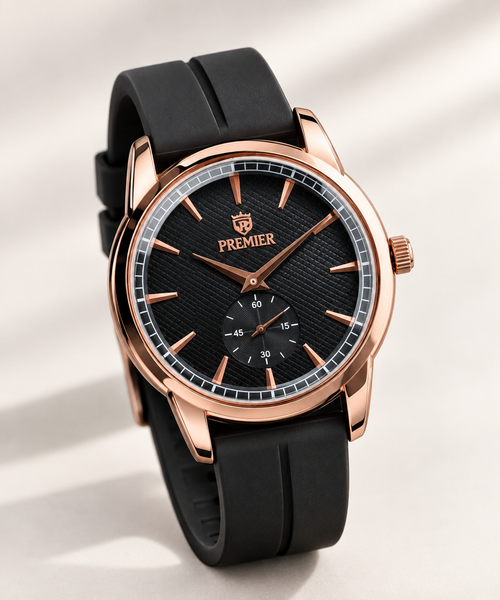 Luxury Minimalist Sub-Dial Silicone Strap Men's Watch