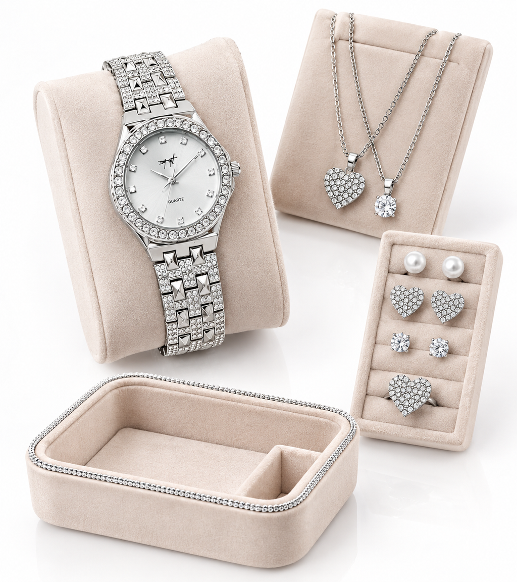 NABAT Luxury Women's Watch & Jewelry Gift Box Set