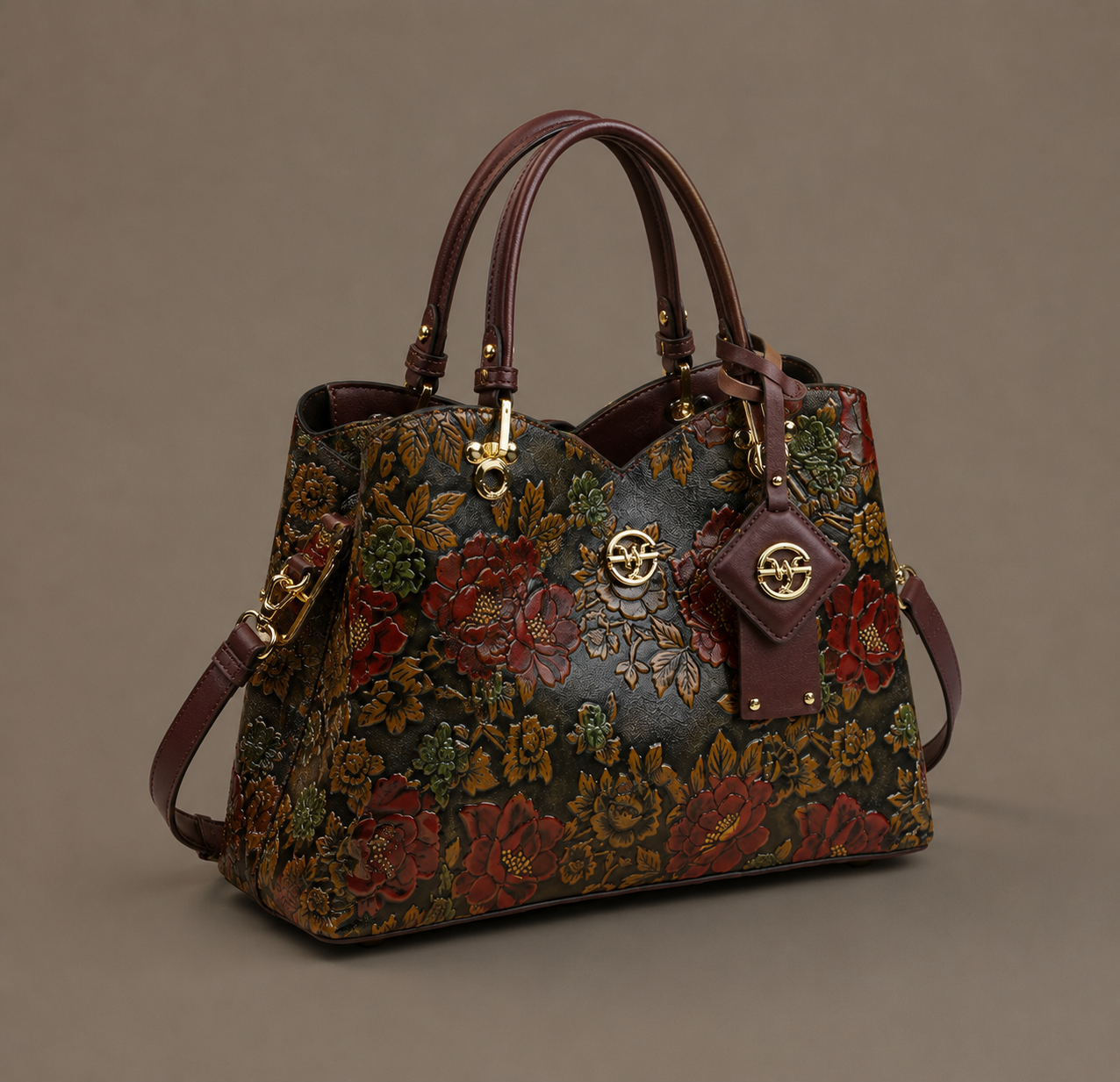 LuxeCarry "Vintage Bloom" Floral Statement Tote
