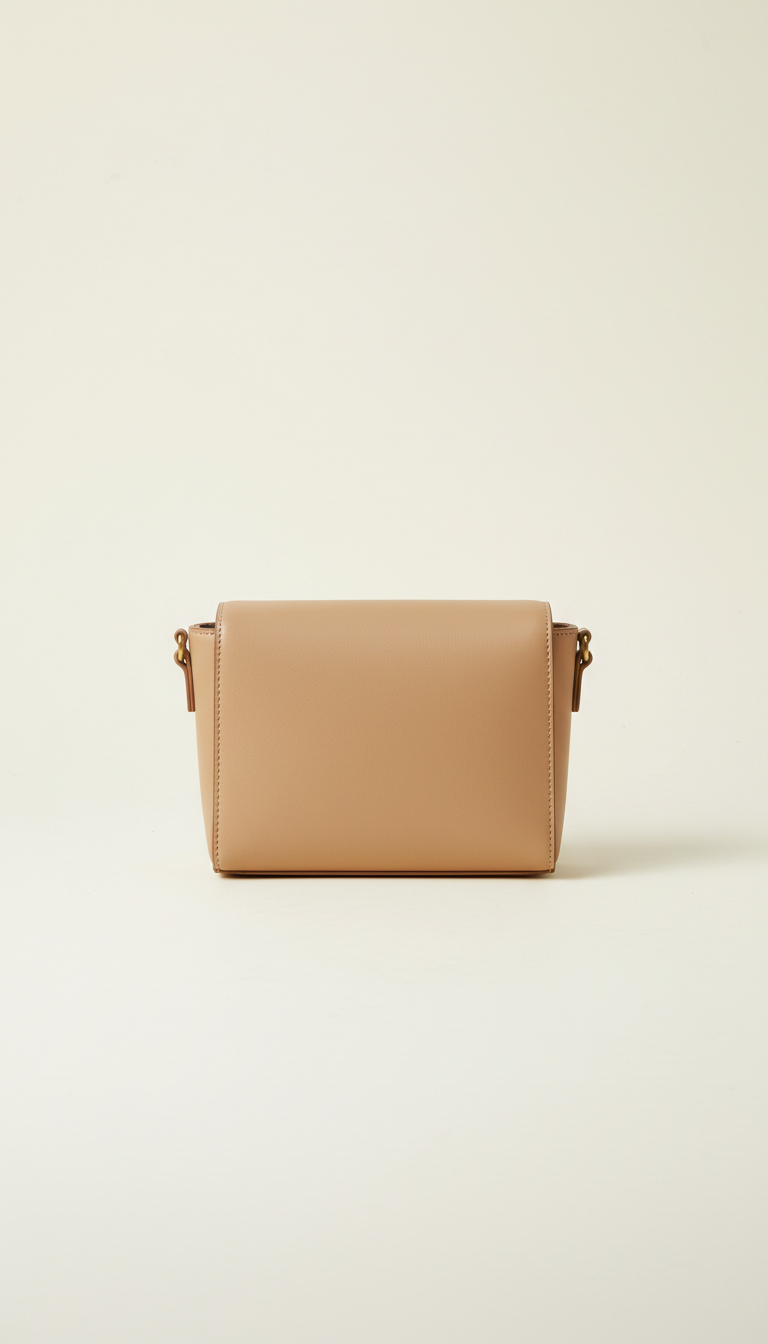 Compact crossbody bag in soft sand