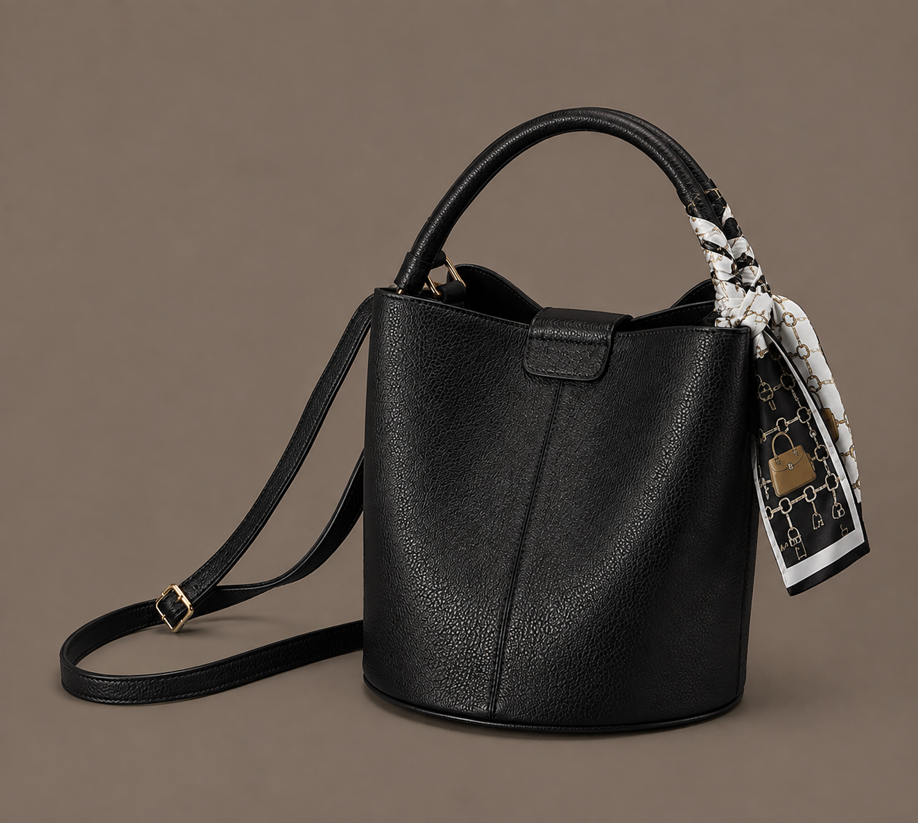 LuxeCarry High-End PU Leather Bucket Bag