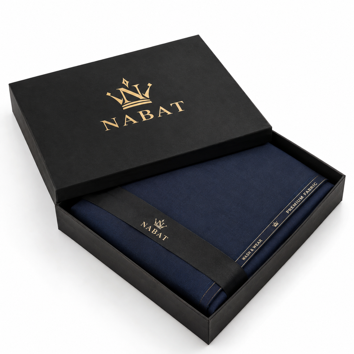NABAT Navy Blue Wash & Wear Unstitched Suit