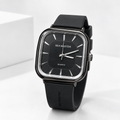Modern Square Dial Black Silicone Strap Men's Watch