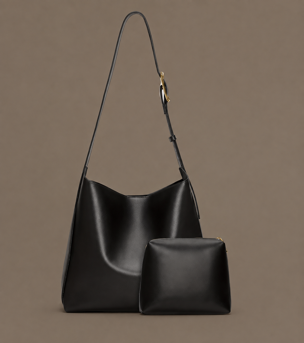 LuxeCarry "Essential" Shoulder Bag & Pouch Set