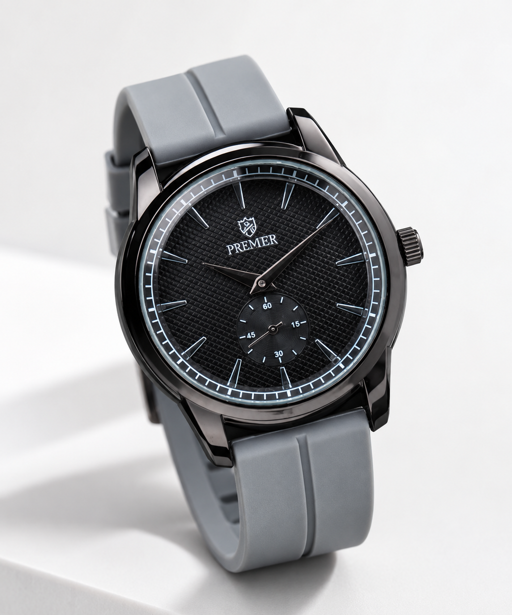 Luxury Minimalist Sub-Dial Silicone Strap Men's Watch