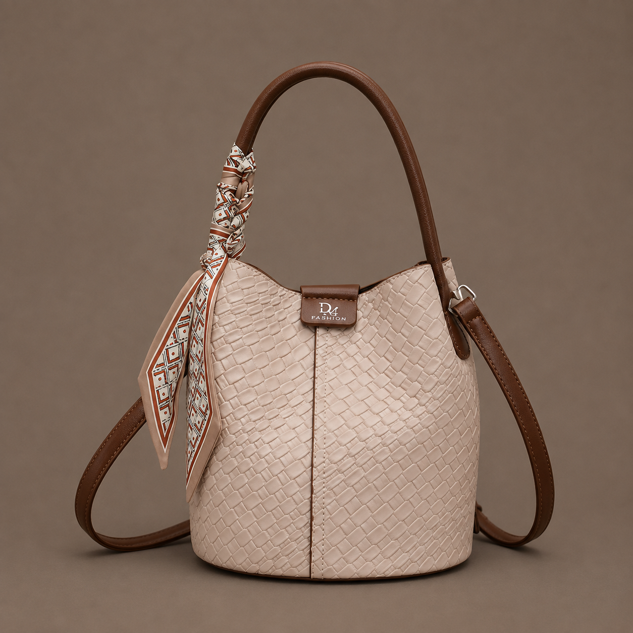 LuxeCarry "Heritage" Woven Leather Bucket Bag