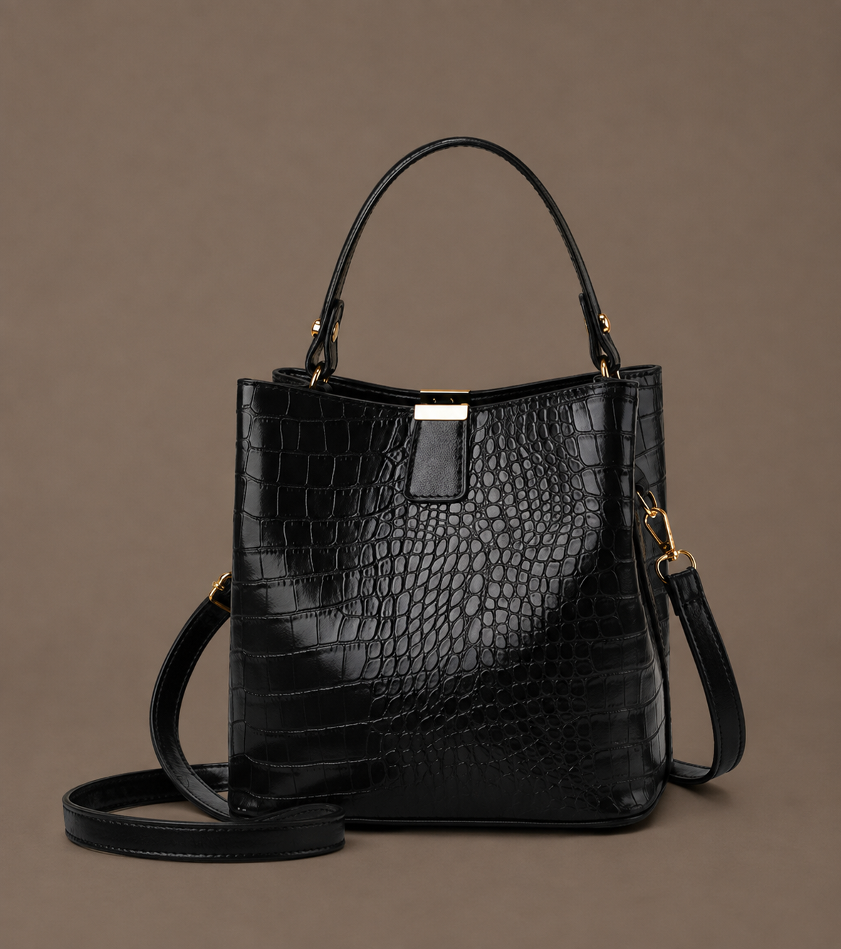 LuxeCarry Vintage Stone Pattern Leather Shoulder & Crossbody Bag