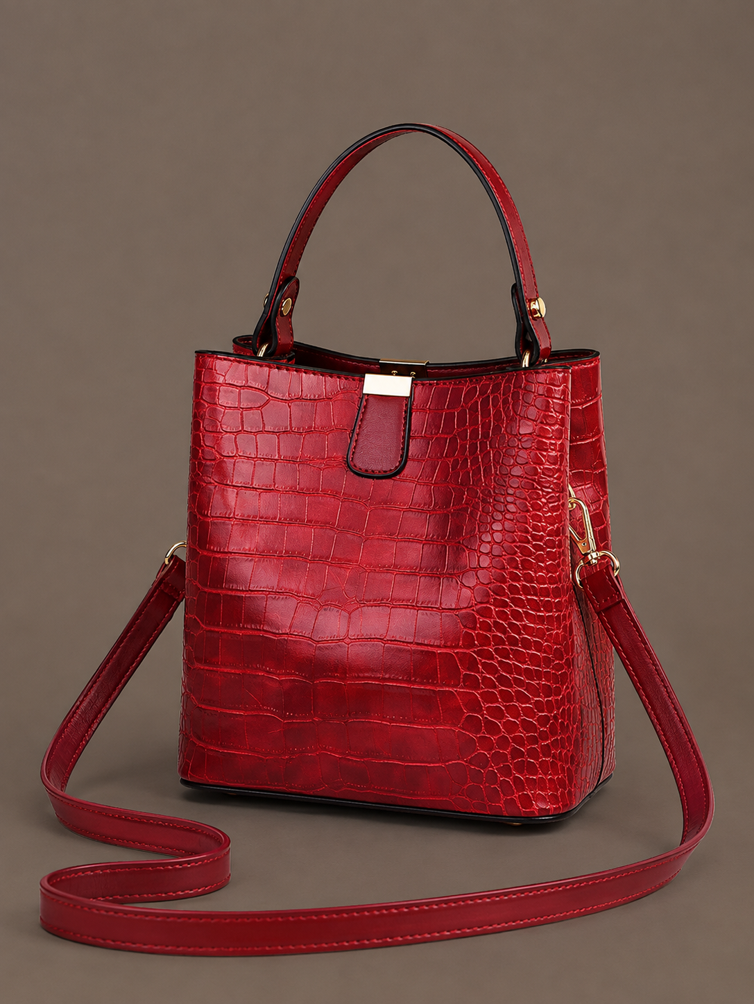 LuxeCarry Vintage Stone Pattern Leather Shoulder & Crossbody Bag