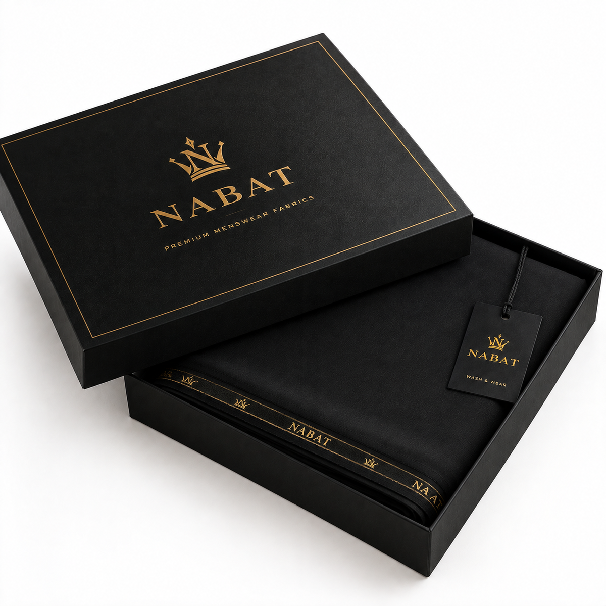NABAT Black Wash & Wear Suit / Unstitched