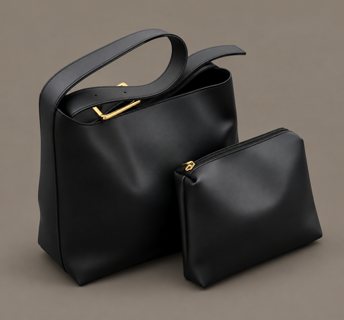 LuxeCarry "Essential" Shoulder Bag & Pouch Set