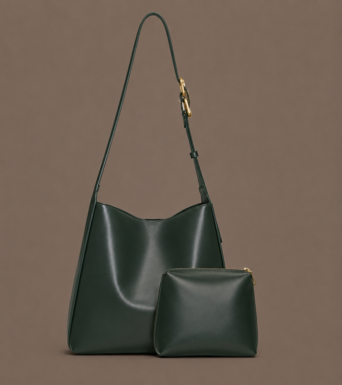 LuxeCarry "Essential" Shoulder Bag & Pouch Set